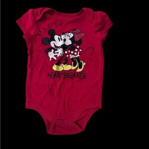 Pre-owned Disney Baby Minnie & MickeyMouse One Piece Bodysuit size 24m k153